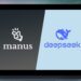 Imagem comparativa entre os logos de Manus e DeepSeek, inteligência artificial (IA).